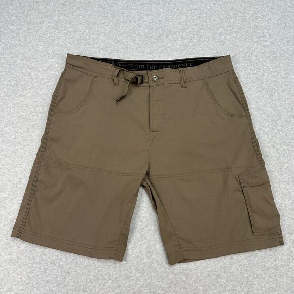 Prana Stretch Zion Cargo Short Mens 38x10 Brown Adjustable Waist UPF 50+ Hiking - Picture 3 of 11